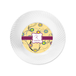 Ovals & Swirls Plastic Party Appetizer & Dessert Plates - 6" (Personalized)
