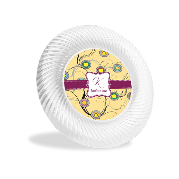 Custom Ovals & Swirls Plastic Party Appetizer & Dessert Plates - 6" (Personalized)