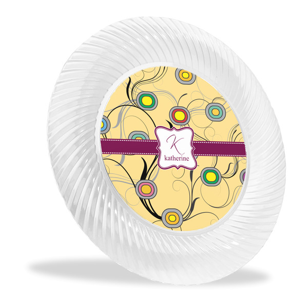 Custom Ovals & Swirls Plastic Party Dinner Plates - 10" (Personalized)