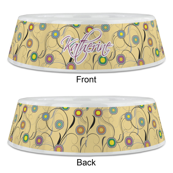 Ovals & Swirls Plastic Pet Bowls - Large - APPROVAL