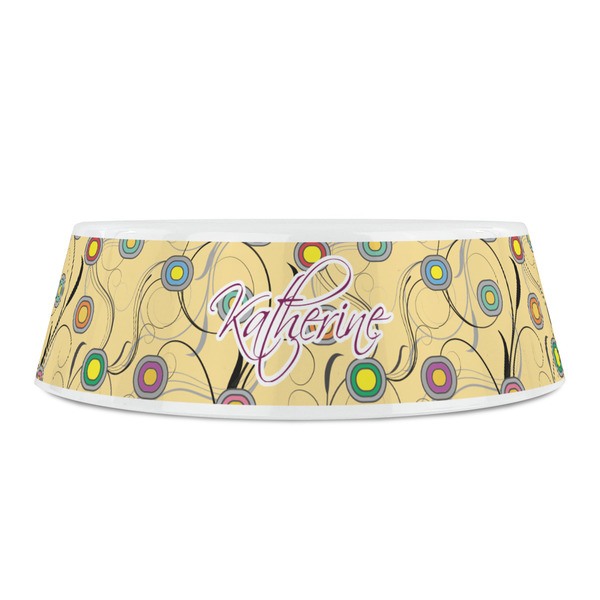 Ovals & Swirls Plastic Pet Bowls - Small - FRONT