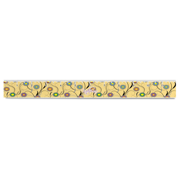 Ovals & Swirls Plastic Ruler - 12" - FRONT