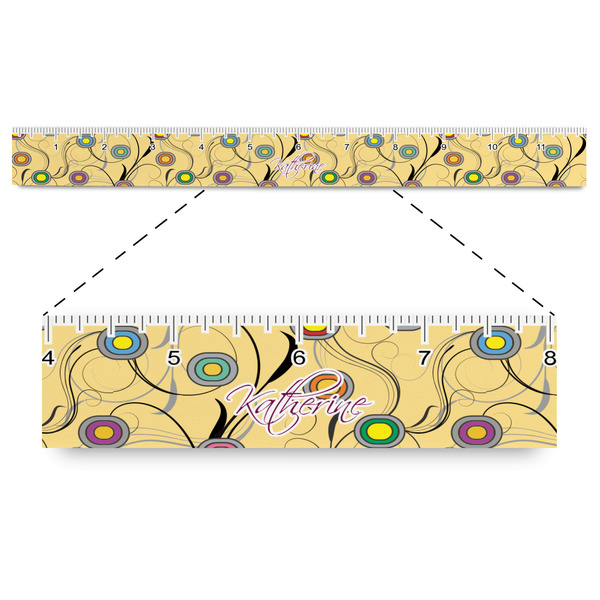 Custom Ovals & Swirls Plastic Ruler - 12" (Personalized)