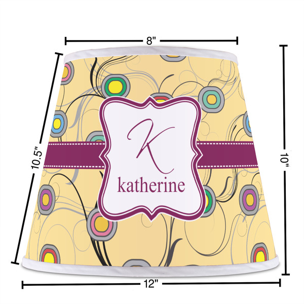 Ovals & Swirls Poly Film Empire Lampshade - Dimensions