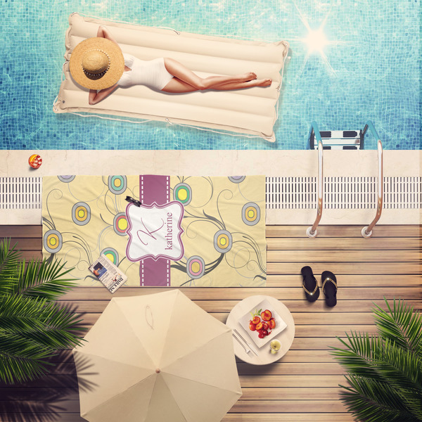 Ovals & Swirls Pool Towel Lifestyle