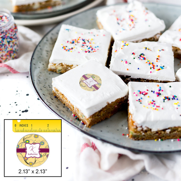 Ovals & Swirls Printed Icing Circle - Small - In Context