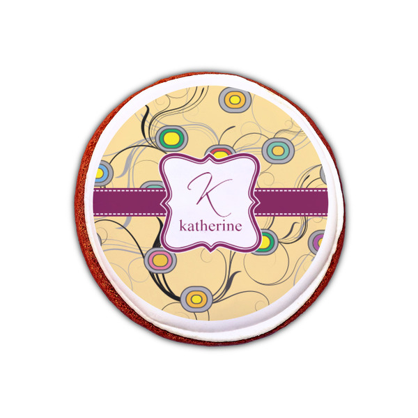 Ovals & Swirls Printed Icing Circle - XSmall - On Cookie