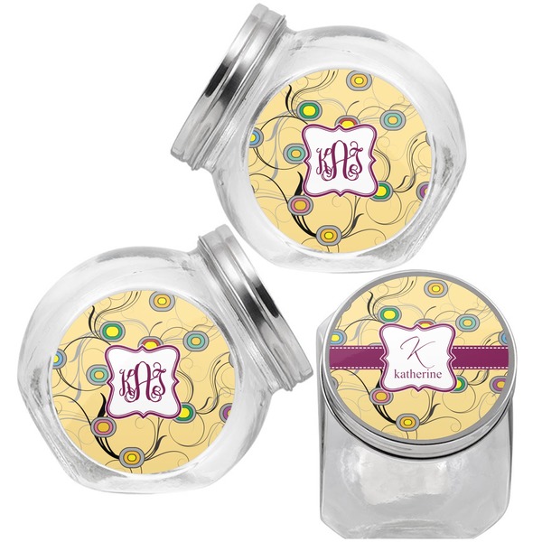 Ovals & Swirls Puppy Treat Jar - Top Left Right