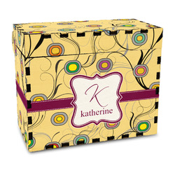 Ovals & Swirls Wood Recipe Box - Full Color Print (Personalized)