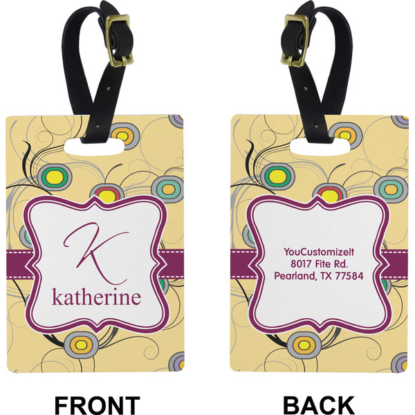Ovals & Swirls Rectangle Luggage Tag (Front + Back)