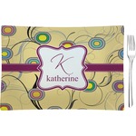 Ovals & Swirls Rectangular Glass Appetizer / Dessert Plate - Single or Set (Personalized)