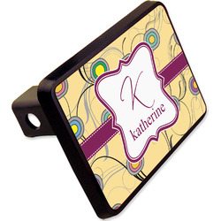 Ovals & Swirls Rectangular Trailer Hitch Cover - 2" w/ Name and Initial