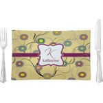 Ovals & Swirls Rectangular Glass Lunch / Dinner Plate - Single or Set (Personalized)
