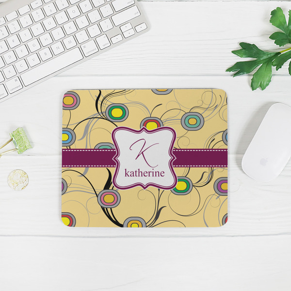 Ovals & Swirls Rectangular Mouse Pad - LIFESTYLE 2