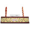 Ovals & Swirls Red Mahogany Nameplates with Business Card Holder - Straight