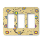 Ovals & Swirls Rocker Style Light Switch Cover - Three Switch