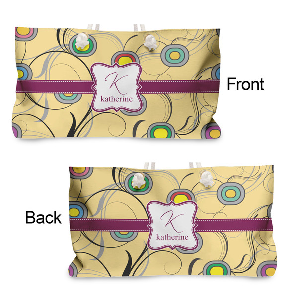 Ovals & Swirls Large Rope Tote - From & Back View