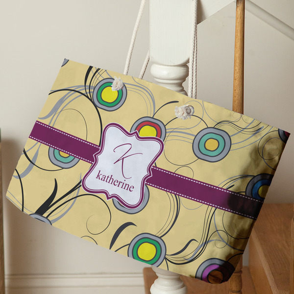 Ovals & Swirls Large Rope Tote - Life Style