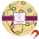 Ovals & Swirls Round Car Magnet - 6" (Personalized)
