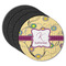 Ovals & Swirls Round Rubber Backed Coasters - Set of 4 (Personalized)