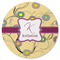 Ovals & Swirls Round Rubber Backed Coaster (Personalized)