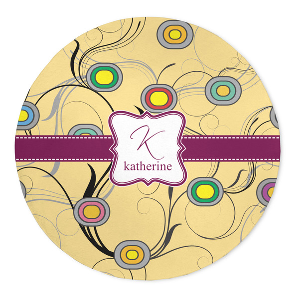 Custom Ovals & Swirls 5' Round Indoor Area Rug (Personalized)