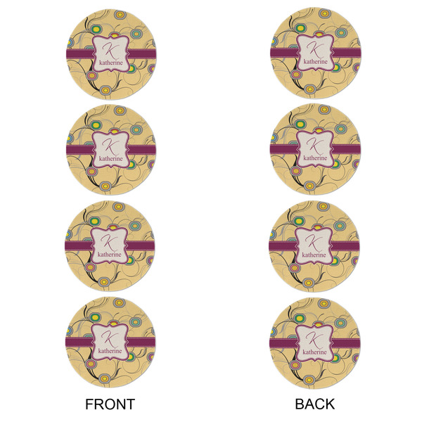 Ovals & Swirls Round Linen Placemats - APPROVAL Set of 4 (double sided)
