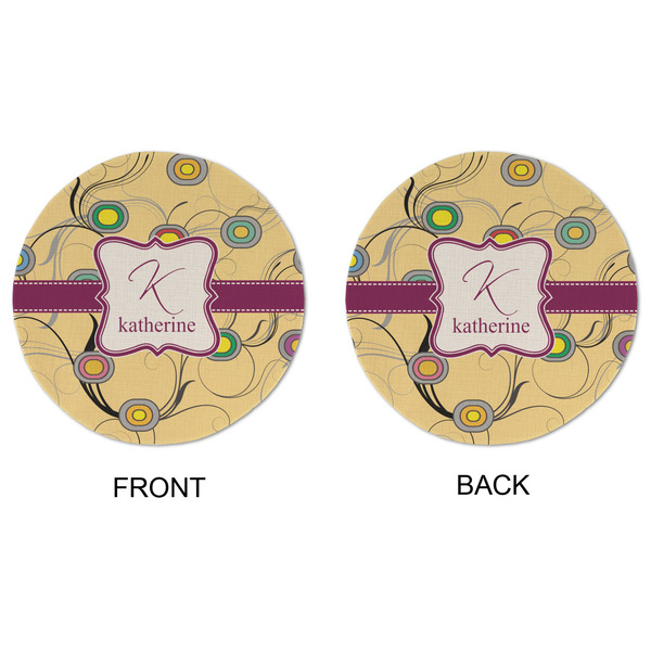 Ovals & Swirls Round Linen Placemats - APPROVAL (double sided)