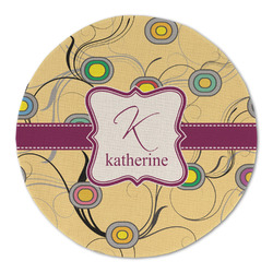 Ovals & Swirls Round Linen Placemat - Single Sided (Personalized)