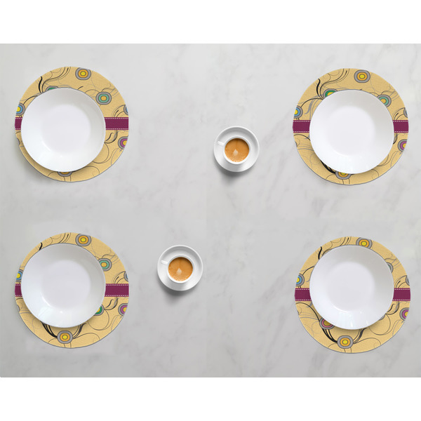 Ovals & Swirls Round Linen Placemats - LIFESTYLE (set of 4)