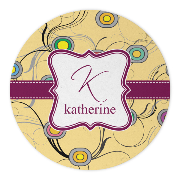 Ovals & Swirls Round Paper Coaster - Approval