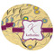 Ovals & Swirls Round Paper Coasters w/ Name and Initial
