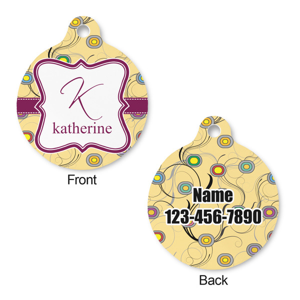Ovals & Swirls Round Pet ID Tag - Large - Approval