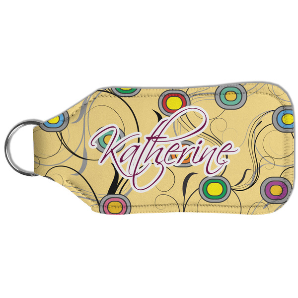 Ovals & Swirls Sanitizer Holder Keychain - Large (Back)