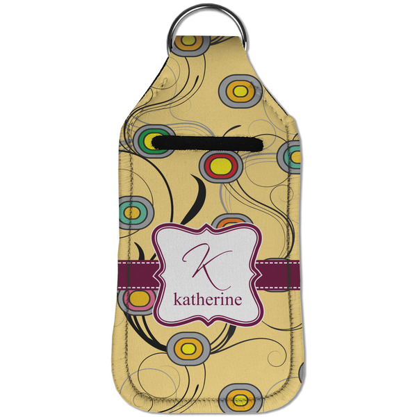 Ovals & Swirls Sanitizer Holder Keychain - Large (Front)