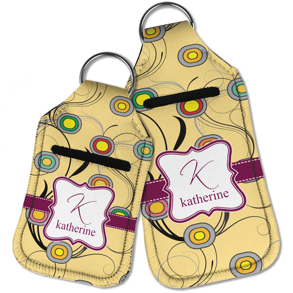 Ovals & Swirls Sanitizer Holder Keychain - Parent Main