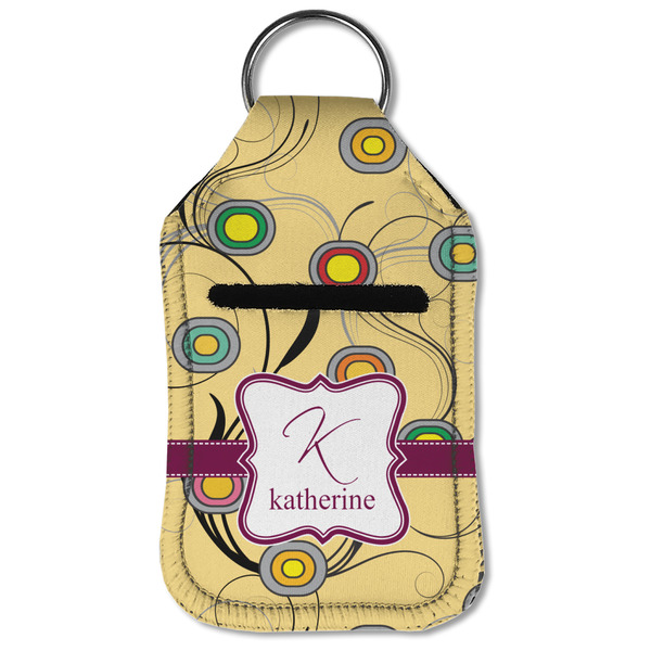 Ovals & Swirls Sanitizer Holder Keychain - Small (Front Flat)