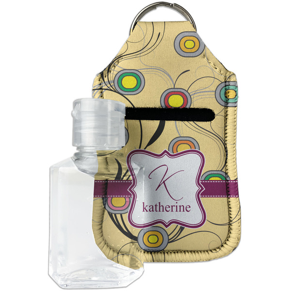 Custom Ovals & Swirls Hand Sanitizer & Keychain Holder (Personalized)