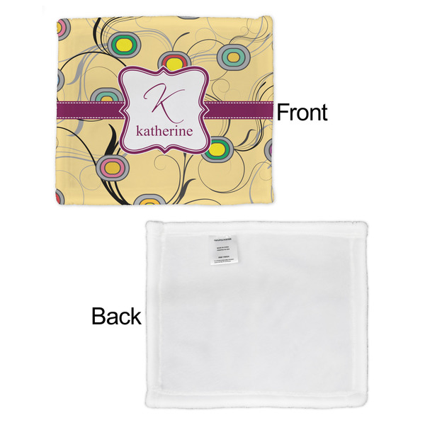 Ovals & Swirls Security Blanket - Front & White Back View