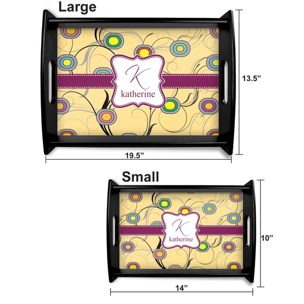 Ovals & Swirls Serving Tray Black Sizes