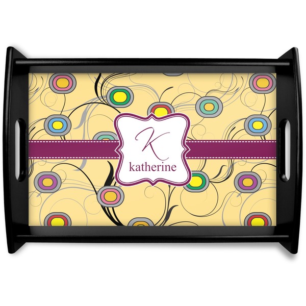 Custom Ovals & Swirls Wooden Tray (Personalized)