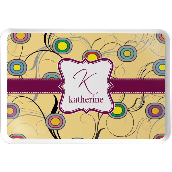 Custom Ovals & Swirls Serving Tray w/ Name and Initial
