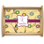 Ovals & Swirls Natural Wooden Tray - Large (Personalized)