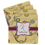 Ovals & Swirls Absorbent Stone Coasters - Set of 4 (Personalized)