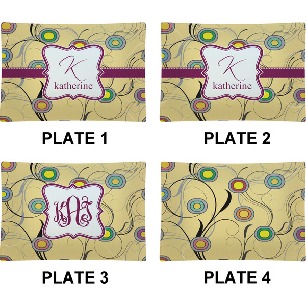 Ovals & Swirls Set of Rectangular Appetizer / Dessert Plates (Approval)