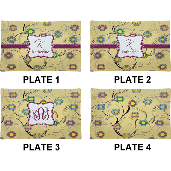 Ovals & Swirls Set of Rectangular Dinner Plates (Approval)