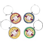 Ovals & Swirls Wine Charms (Set of 4) (Personalized)