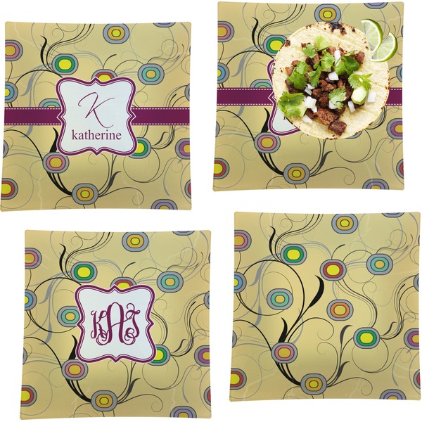 Ovals & Swirls Set of Square Dinner Plates