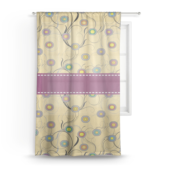 Custom Ovals & Swirls Sheer Curtain - 50"x84"