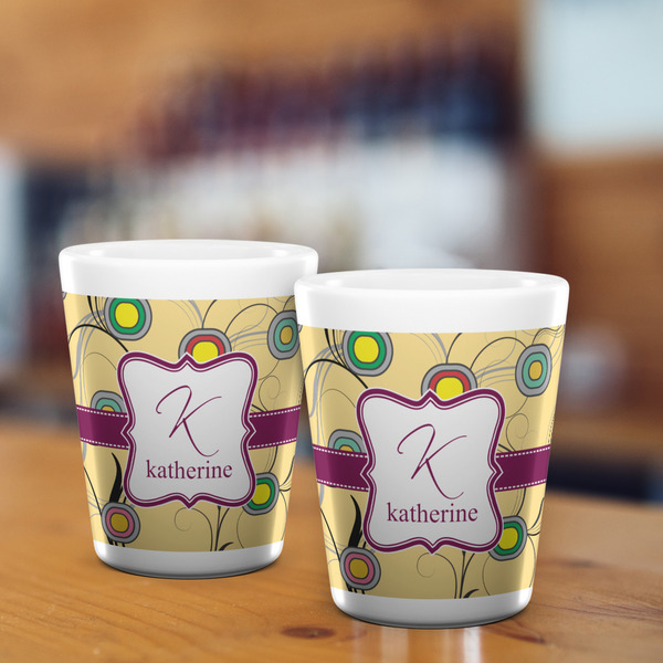 Ovals & Swirls Shot Glass - White - LIFESTYLE